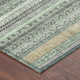 3' X 5' Mint Green And Green Striped Washable Indoor Outdoor Area Rug