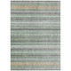 9' X 12' Mint Green And Green Striped Washable Indoor Outdoor Area Rug