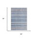 3' X 5' Sky Blue And Blue Striped Washable Indoor Outdoor Area Rug
