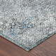 10' X 14' Blue And Pewter Abstract Washable Indoor Outdoor Area Rug
