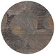 8' Chocolate And Brown Round Geometric Washable Indoor Outdoor Area Rug