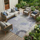 10' X 14' Plum And Purple Geometric Washable Indoor Outdoor Area Rug