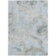 9' X 12' Sky Blue And Blue Paisley Washable Indoor Outdoor Area Rug