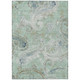 3' X 5' Aqua And Teal Blue Paisley Washable Indoor Outdoor Area Rug