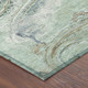 10' X 14' Aqua And Teal Blue Paisley Washable Indoor Outdoor Area Rug