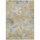 9' X 12' Coral And Orange Paisley Washable Indoor Outdoor Area Rug