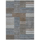 10' X 14' Chocolate And Brown Striped Washable Indoor Outdoor Area Rug