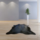 6' X 7' Black Cowhide Handmade Area Rug
