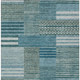 9' X 12' Teal Blue And Pewter Striped Washable Indoor Outdoor Area Rug