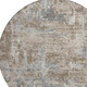 8' Khaki And Brown Round Abstract Washable Indoor Outdoor Area Rug