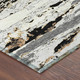 9' X 12' Black And Gray Abstract Washable Indoor Outdoor Area Rug