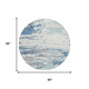 8' Sky Blue And Blue Round Abstract Washable Indoor Outdoor Area Rug