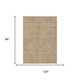 8' X 10' Copper And Orange Floral Washable Indoor Outdoor Area Rug