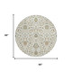 8' Ivory And Khaki Round Floral Washable Indoor Outdoor Area Rug