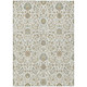 10' X 14' Ivory And Khaki Floral Washable Indoor Outdoor Area Rug