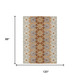 8' X 10' Copper And Orange Floral Medallion Washable Indoor Outdoor Area Rug