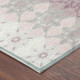 5' X 8' Pink And Pearl Floral Medallion Washable Indoor Outdoor Area Rug
