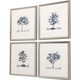 Set Of Four Slate Trees Silver Framed Print Wall Art