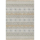 3' X 5' Beige And Brown Striped Washable Indoor Outdoor Area Rug