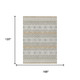 10' X 14' Beige And Brown Striped Washable Indoor Outdoor Area Rug