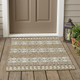 3' X 5' Brown And Khaki Striped Washable Indoor Outdoor Area Rug