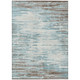 8' X 10' Teal Blue And Pewter Abstract Washable Indoor Outdoor Area Rug