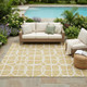 5' X 8' Gold And Wheat Geometric Washable Indoor Outdoor Area Rug