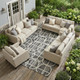 8' X 10' Graphite And Gray Geometric Washable Indoor Outdoor Area Rug