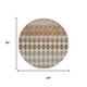 8' Orange And Taupe Round Striped Washable Indoor Outdoor Area Rug