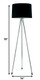 59" Silver Tripod Floor Lamp With Black Fabric Drum Shade