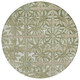 8' Green And Khaki Round Floral Washable Indoor Outdoor Area Rug