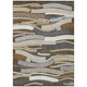 8' X 10' Chocolate And Brown Striped Washable Indoor Outdoor Area Rug