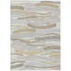 3' X 5' Ivory And Silver Striped Washable Indoor Outdoor Area Rug
