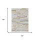 5' X 8' Ivory And Silver Striped Washable Indoor Outdoor Area Rug