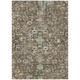 8' X 10' Chocolate And Brown Floral Medallion Washable Indoor Outdoor Area Rug