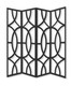 84" Black Solid Wood Folding Four Panel Screen Room Divider