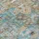 8' X 10' Teal Blue And Pewter Floral Medallion Washable Indoor Outdoor Area Rug