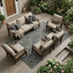 8' X 10' Navy Blue And Blue Damask Washable Indoor Outdoor Area Rug