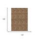 9' X 12' Orange And Brown Damask Washable Indoor Outdoor Area Rug