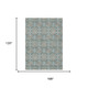 10' X 14' Teal Blue And Pewter Damask Washable Indoor Outdoor Area Rug