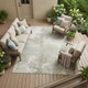 8' X 10' Ivory And Silver Abstract Washable Indoor Outdoor Area Rug