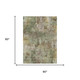 5' X 8' Olive Green And Green Abstract Washable Indoor Outdoor Area Rug