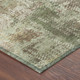 9' X 12' Olive Green And Green Abstract Washable Indoor Outdoor Area Rug