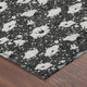 8' X 10' Black And Graphite Floral Washable Indoor Outdoor Area Rug