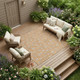 8' X 10' Copper And Orange Floral Washable Indoor Outdoor Area Rug