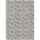 10' X 14' Silver And Gray Floral Washable Indoor Outdoor Area Rug