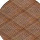 8' Orange And Brown Round Plaid Washable Indoor Outdoor Area Rug
