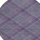 8' Plum And Purple Round Plaid Washable Indoor Outdoor Area Rug