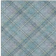 9' X 12' Sky Blue And Blue Plaid Washable Indoor Outdoor Area Rug
