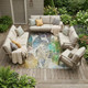 10' X 14' Green And Ivory Botanical Leaves Washable Indoor Outdoor Area Rug
